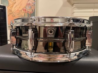 Ludwig LB416 Black Beauty 5x14" Brass Snare Drum Monroe Badge
