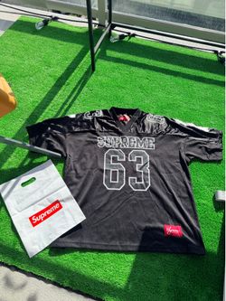 Supreme Men's Black Mesh Breathable V-Neck Short Sleeve Jersey Size medium