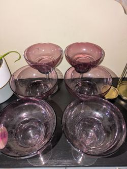 Amethyst purple margarita glass with clear stem