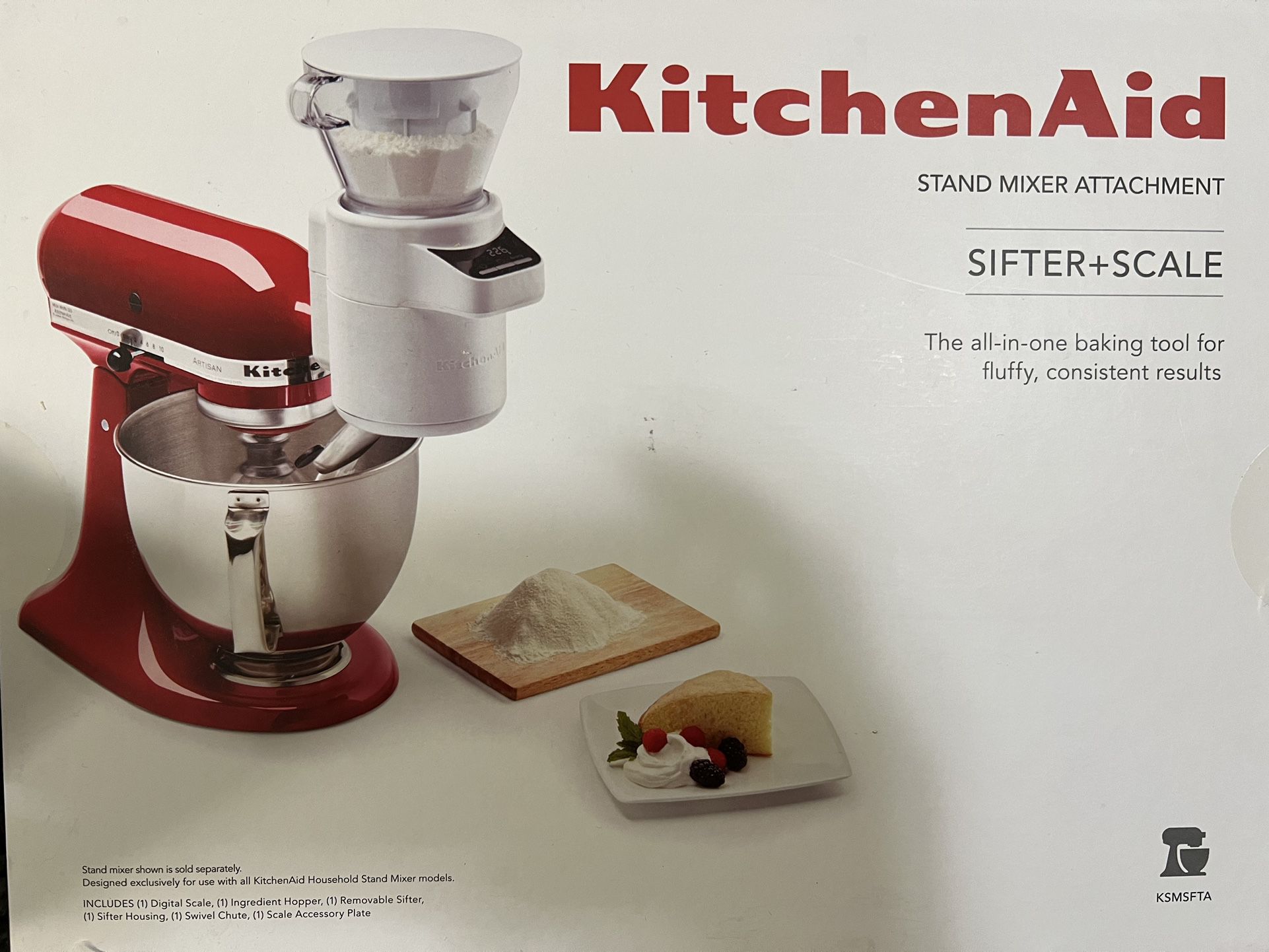 KitchenAid KSMSFTAQ Sifter + Scale Attachment, White: Home &  Kitchen