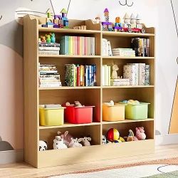 5-Tier Kids Bookshelf & 10-Cube Toy Storage Organizer for Classroom & Playroom Use!