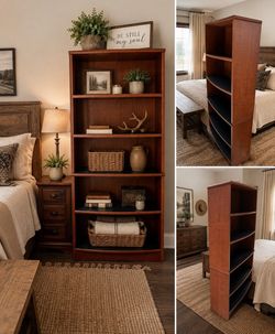Tall Wood Bookshelf – Great for Bedroom, Office or Living Room! 📚