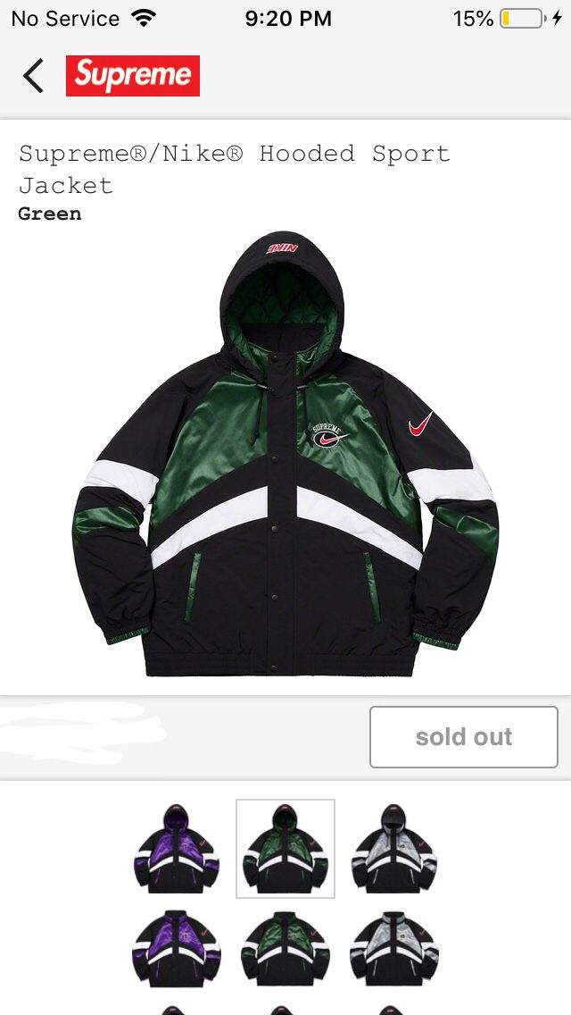 Supreme Nike Hooded Sports Jacket
