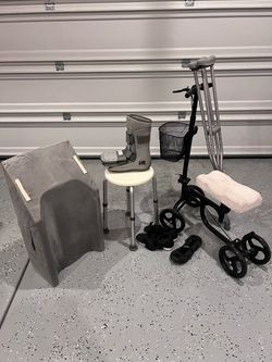 Injury Recovery Mobility Aid Bundle. Knee scooter, crutches.. etc