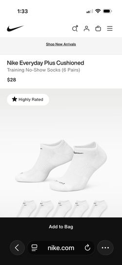 Nike Dri-Fit No Show White Socks