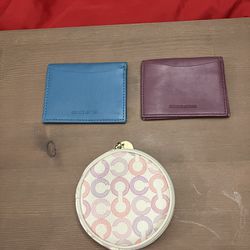 Coach Coin Purse And Two Leather Wallets