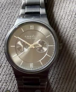 Caravelle New York 45A136 Men’s Quartz Watch Black Stainless Steel – Running