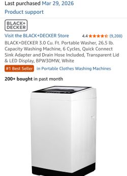 Black & Decker washer 4 months old