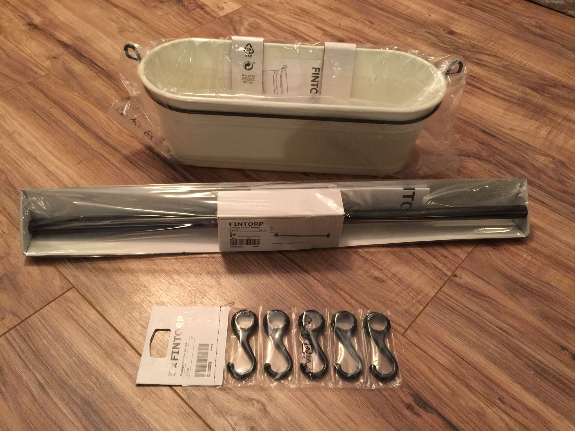 NEW Full set IKEA FINTORP Rail Hooks Bowl Planter condiment container