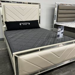 Queen Bed With Mattress 