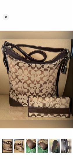 Coach signature canvas crossbody bag and wallet