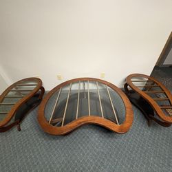 Mid Century Modern Kidney Bean Coffee Table And End Tables 