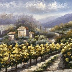 Canvas Painting Of Italian Winery