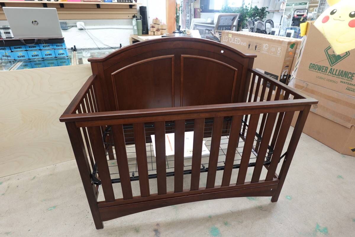 6-in-1 Delta Children Perry Convertible Baby Crib in Walnut Espresso