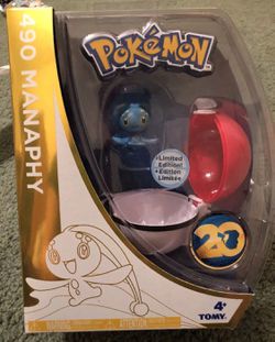 New Pokemon 20th Anniversary Manaphy Figure & Poke Ball