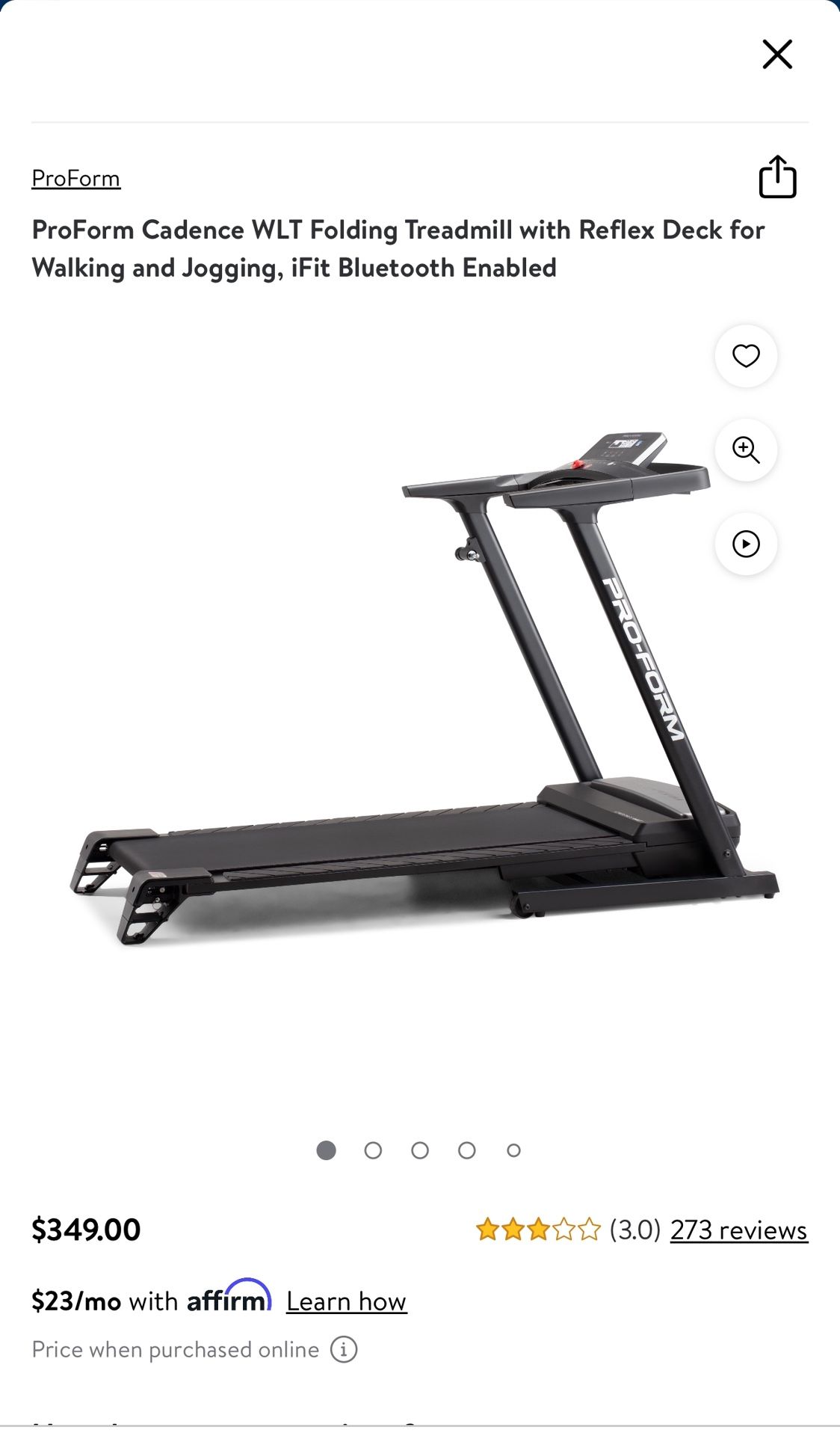 URGENT!!! Need To Sell!!!! ProForm Cadence WLT Folding Treadmill with Reflex Deck for Walking and Jogging, iFit Bluetooth Enabled