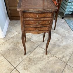 Antique King Louis XV French 3 Drawer Side Table
