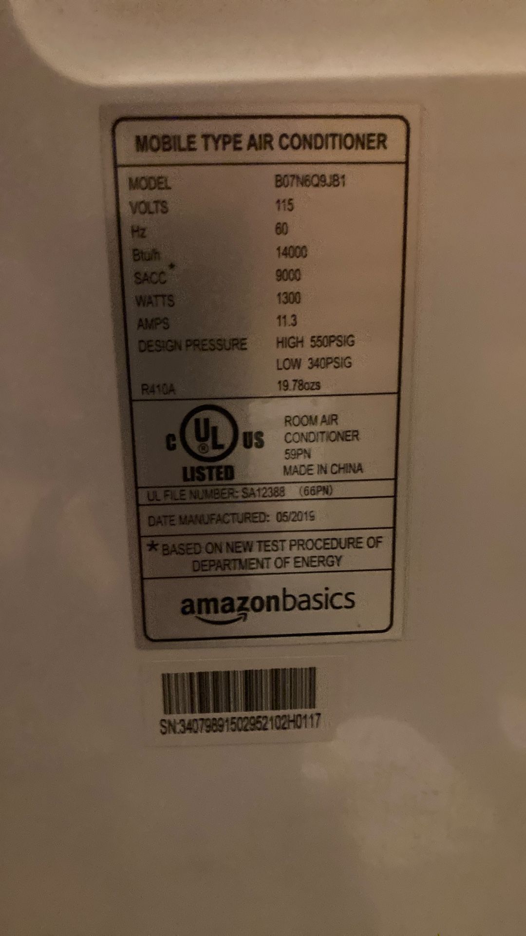 Amazon Basics Ac And Dehumidifier 1300 W 14,000brush
