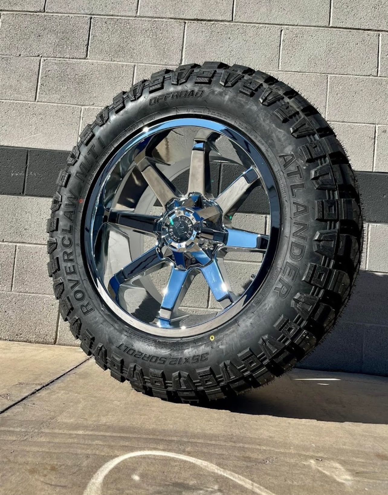 New: American Luxury 20x10 5x139.7 5x150 Chrome Wheels & 33x12.50-20 Tires (We finance..