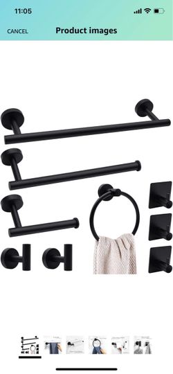 9-Piece Matte Black Bathroom Accessories Set
