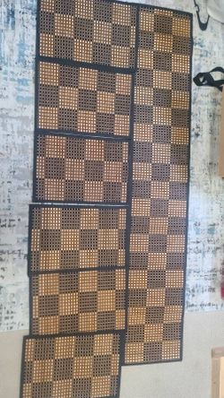7-Piece Bamboo Woven Placemat & Table Runner Set – 6 Placemats + 71.5" Runner
