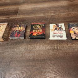classic DVD - 5 set
Indiana Jones
Rome
Gone with the wind
Dr. Zhivago
The old man and the sea

all for $20