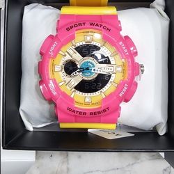 New Activa Invicta Pixel Pink Lemonade X Digital Unisex Watch 50mm, Orange, NWT Water Resistant 