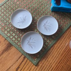 Kaysons Fine China Golden Rhapsody Serving Platter & 3 Appetizer Plates 1961