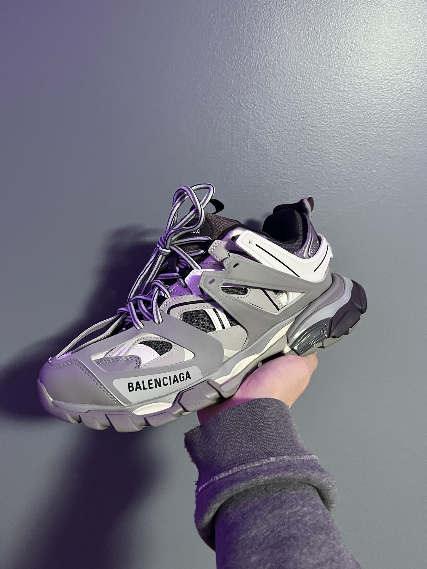 balenciagas track led grey size 8