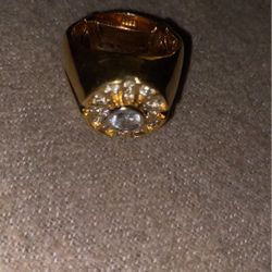 Men’s Huge Hge Men’s Plated Crystal Ring Size 12 Includes Ring Sizer