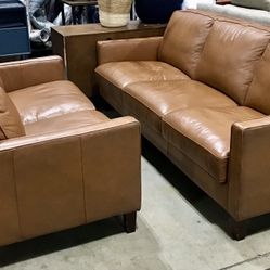 Sofa And Loveseat Leather Set 