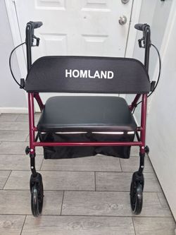 HOMLAND Bariatric Walkers for Seniors, 500lb Heavy Duty Rollator Walker, 19.7" Extra Wide Padded Seat,