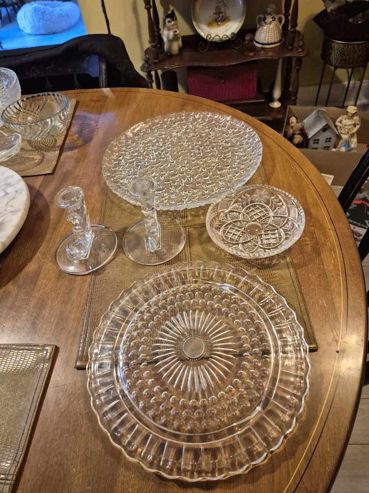 5 Pieces of vintage cut glass