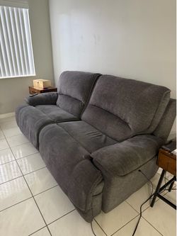 Gray reclining sofa
