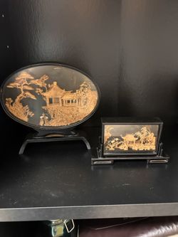 Chinese Cork Landscape Carvings