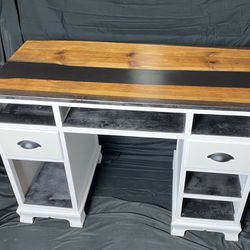 Refinished Wood Teachers Desk Storage