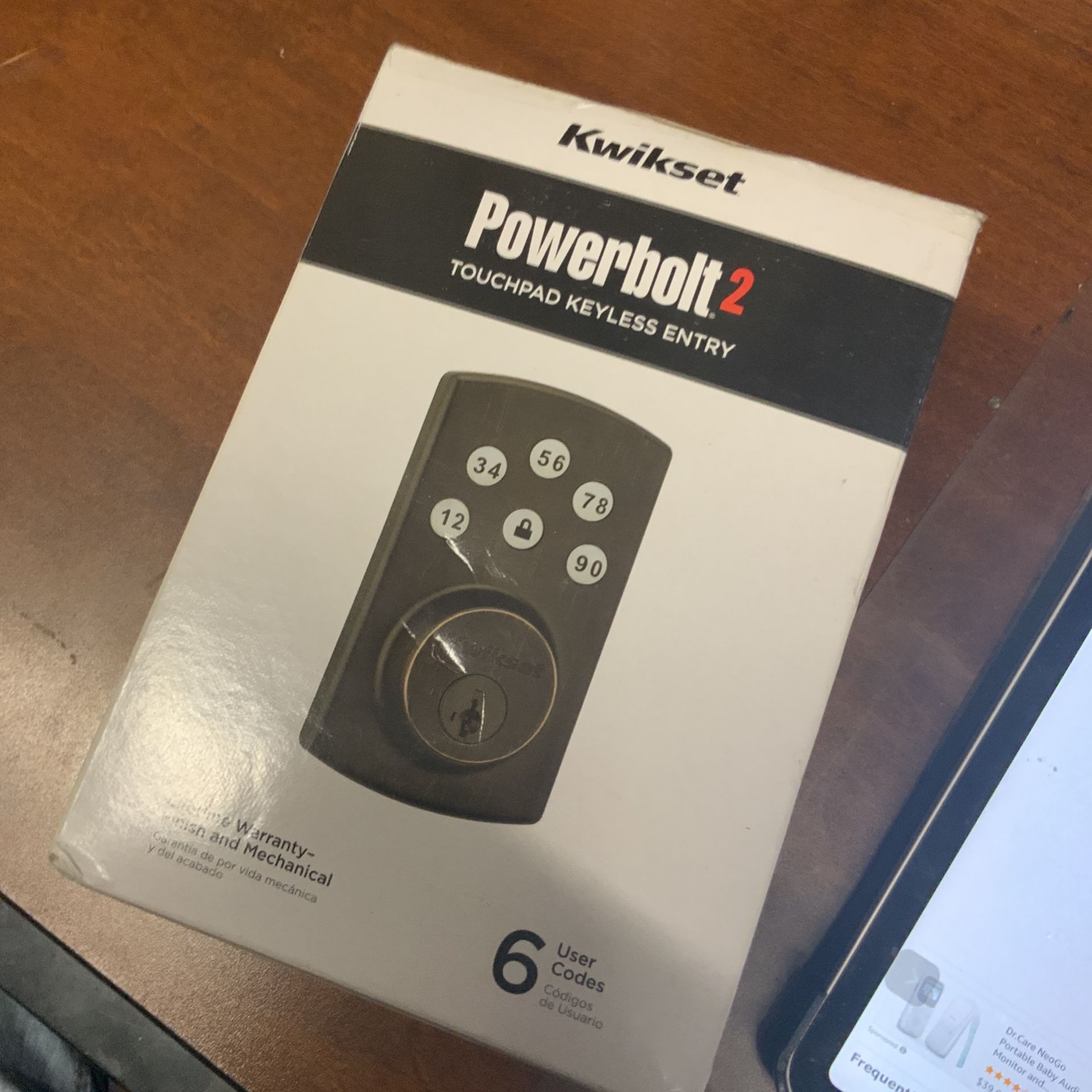 KWIKSET TOUCHPAD KEYLESS ENTRY Home improvement