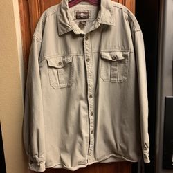 Men’s Fleece Lined Levi Jacket, beige in color men’s size 2 XL