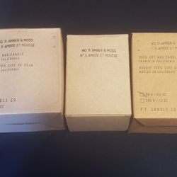 (3) P.F. Candle Co. Amber & Moss Soy Wax Candle  12.5oz 7.2oz 3.5oz ALL SIZES