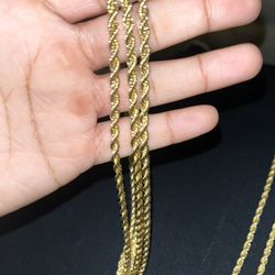 Gold plated rope chain