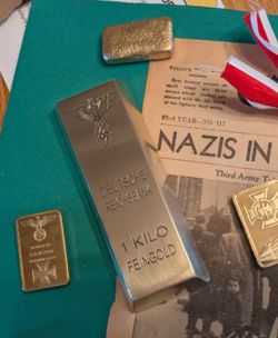 WW2 Gold Bars ( Solid Brass) Coated To Stop Oxidation 