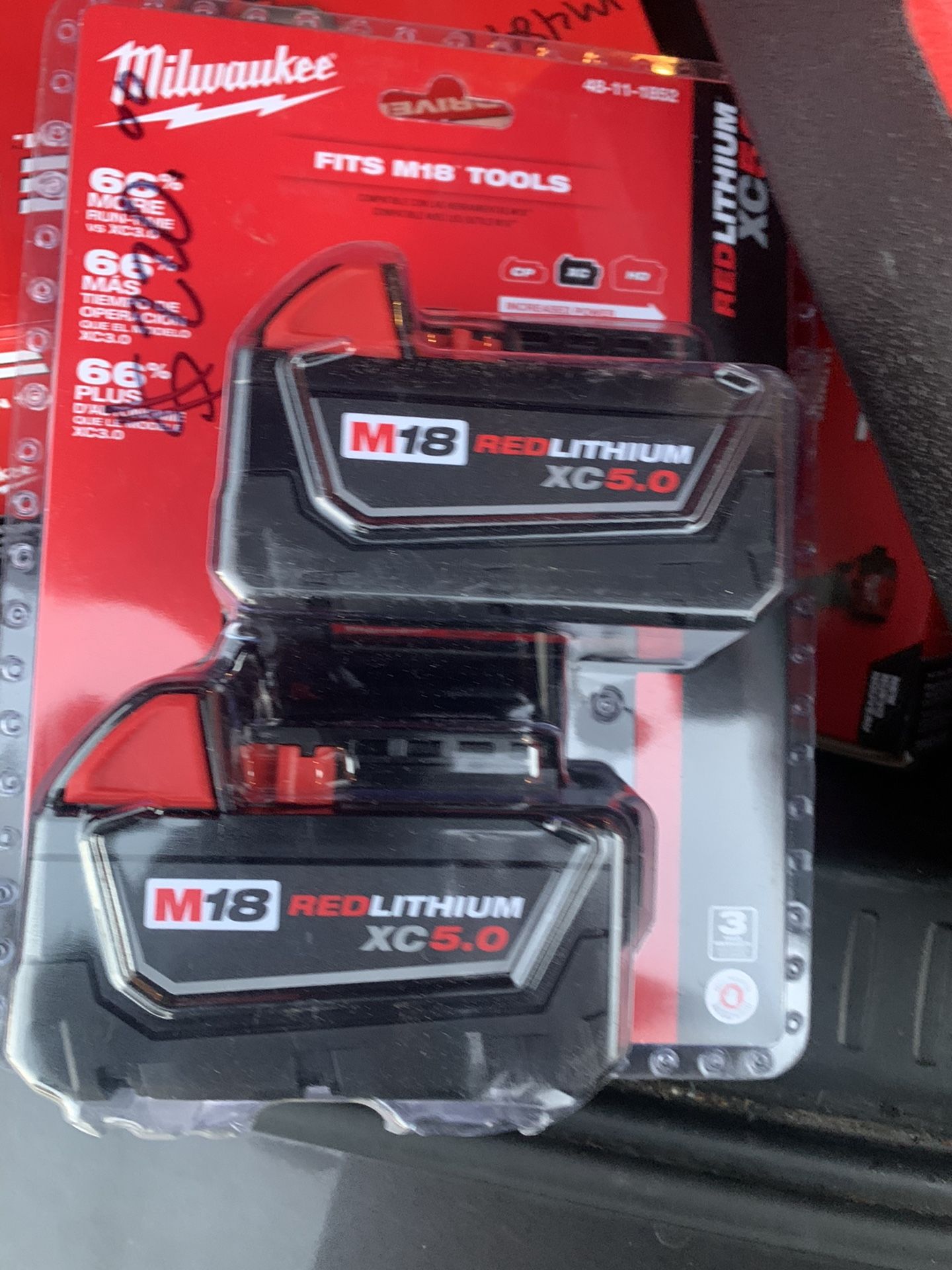 Milwaukee Dual Pack 5.0 Batteries 