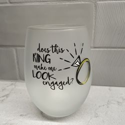 Just Engaged Wine Glass By Culver