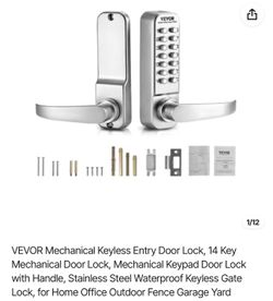 Mechanical Keyless Entry Door Lock, 14 Key
