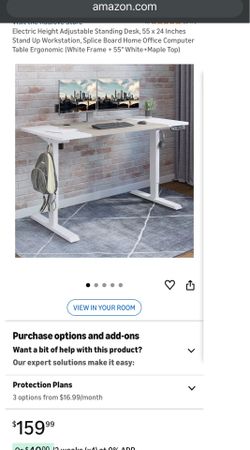 Really nice Adjustable desk seldom used white and grey