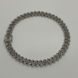 14k White Gold Plated Cuban Prong Link Chain 13mm 18”Iced out Premium Choker Necklace Box Clasp