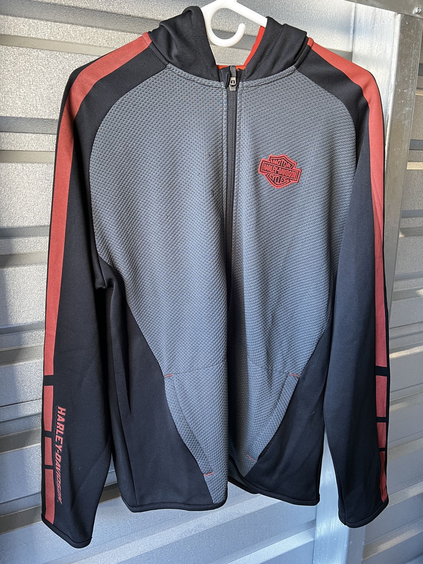 Harley-Davidson Black and Gray Lightweight Hooded Jacket