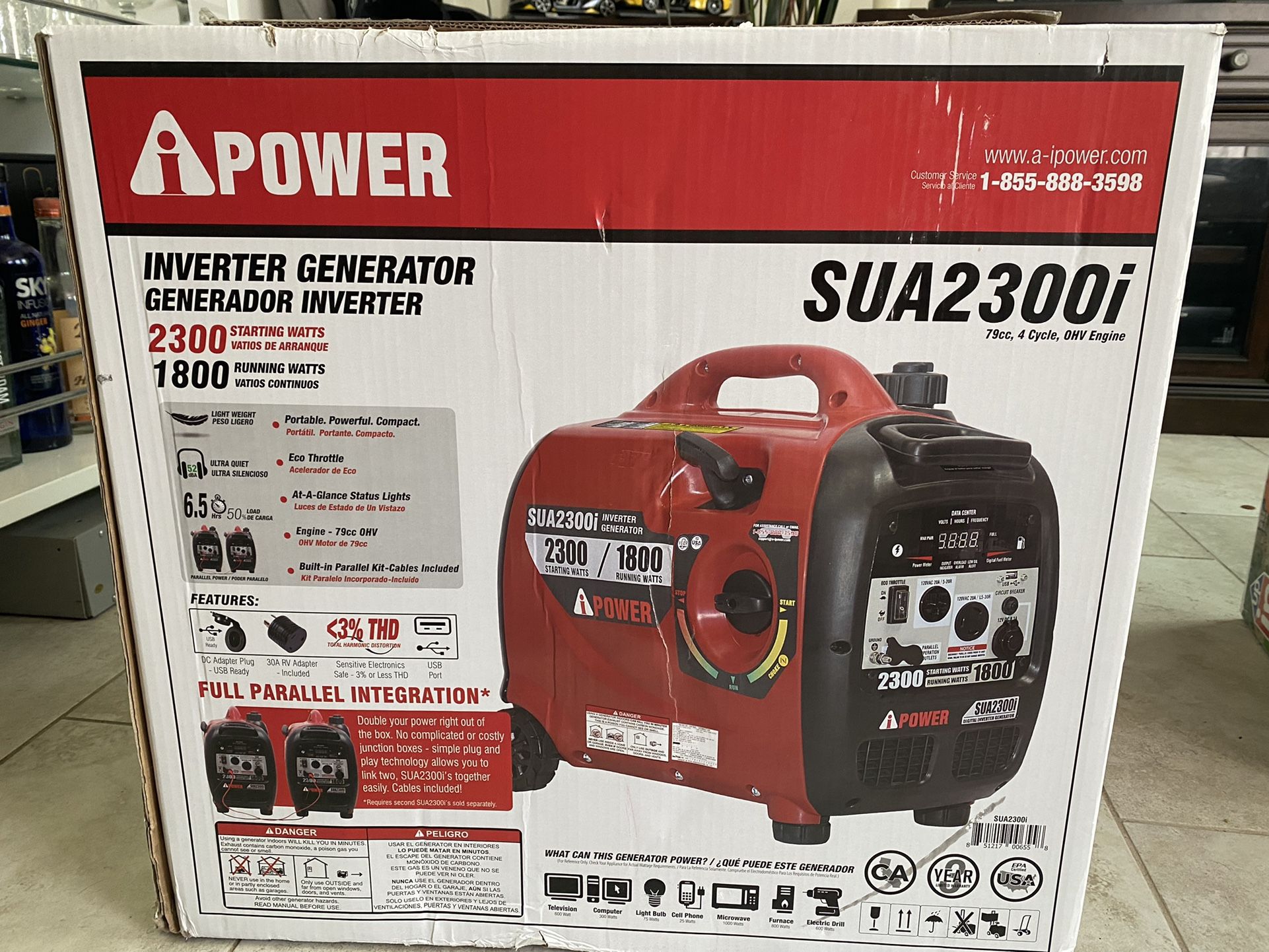 iPower SUA2300i Inverter Generator 2300 Starting Watts 1800 Running Watts
