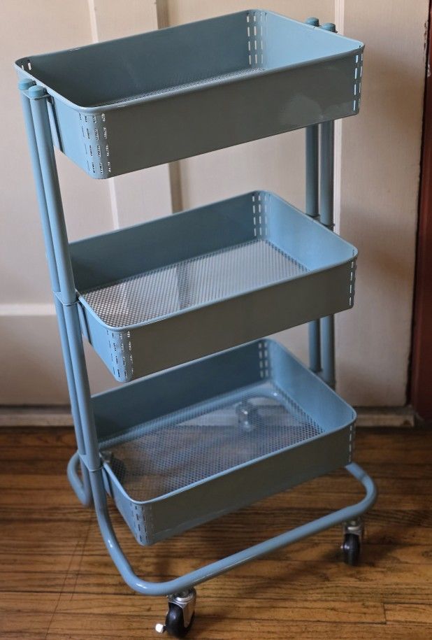Cart On Wheels With Three Trays $25. Pick-up In Aurora.