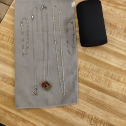 5 Items Of 925 Sterling silver. 3 Chains And 2 Bracelets 